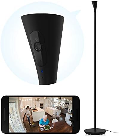 Panasonic Homehawk Floor Home Monitoramento HD Câmera para atendimento sênior, Luz noturna de detecção de movimento, palestra de duas vias, visualização ao vivo 24/7 + gravação segura, Alexa Compatible-KX-HNC850