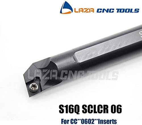 FINCOS S16Q-SCLCR06, S16Q-SCLCL06 Solder de torneamento interno, barra de perfuração Indexable CNC SCLCR, barra de perfuração de ferramentas de torno de 95 graus para CCMT/CCGT0602-