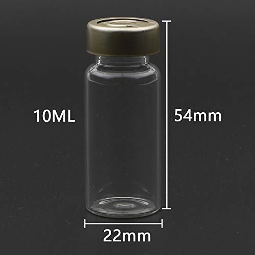 Jiuwu 50 pacote selado frasco de vidro transparente garrafas de óleo essencial estéril recipientes de soro líquido com