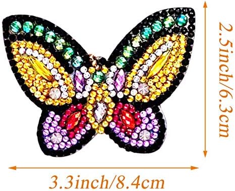 QZONELife 5pcs 5d Acessórios para pintura de diamante Butterfly Shape Butterfly Pintura de diamante Pintura de chaves para a