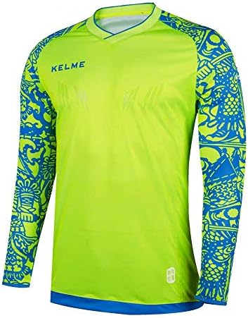 Camisa de goleiro acolchoada Kelme Kids, Jersey do goleiro da juventude, uniforme de futebol de treinamento de manga comprida