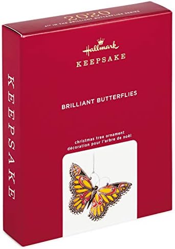 Hallmark Keetake Ornamento de Natal 2020, borboletas brilhantes