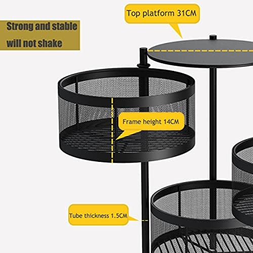 Rack de armazenamento de cozinha 360 ° Rack de legumes giratória Movável Stratification Stratification Rack Rack Fruit Hollow