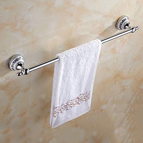 Rack de toalha simples genérico, toalha de porcelana azul e branca de pólo único, barra de toalha de cobre completa, toalha de montagem na parede Toalha de toalhas de banheiro do porta