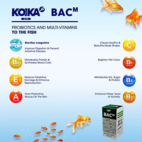 Koika economiza US $ 3 BAC+ & BAC M Combinação de probióticos | Probióticos para incubatórios de camarão e peixe ornamentais, multivitaminas para melhorar o imune de camarão ornamental e peixe