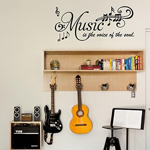 FENCOSYN MUSIC é a voz da alma decalques de arte de parede de vinil citações de letras símbolos de música para a sala de música