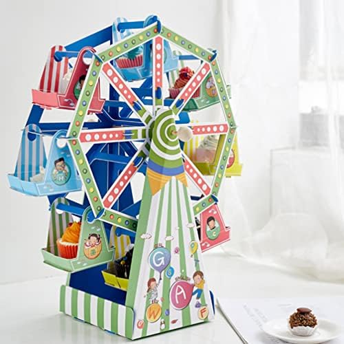 Toyvian Ferris Wheel Cupcake Stand Paper Bolo Stand Stand Stand Stand Sobersert Tower Sobremesa Serviço Cupcake Rack