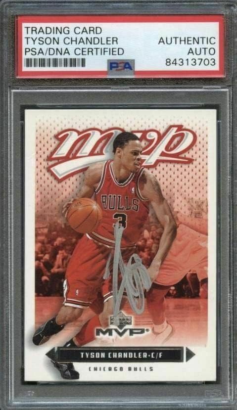 2003-04 MVP do convés superior 16 Tyson Chandler assinado cartão Auto PSA Slabbed - Basketball Slabbed Cartões de novato