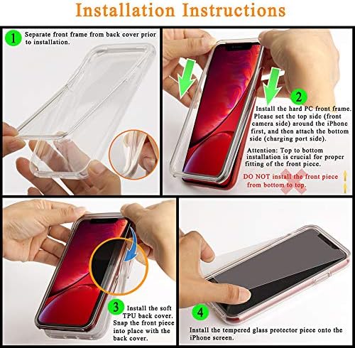 Firmge para iPhone 11 Pro Case 5,8 polegadas, com [2 x Protetor de tela de vidro temperado] 360 Cobertura de corpo inteiro