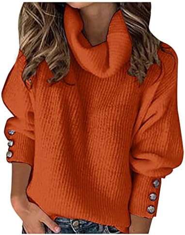 Suéteres femininos pulôver com manga tripla de gola quente colarinho de colarinho de colarinho alto suéter de inverno de manga