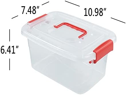 Caixas de plástico Dynkona com tampas, compartimentos claros de armazenamento de 6, 6 litros