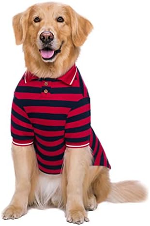 Camisa de listras para roupas grandes de cachorro Golden Retriever Labrador respirável camiseta de cachorro Big Dog Casual Dog Red Polo Camisa 7xl