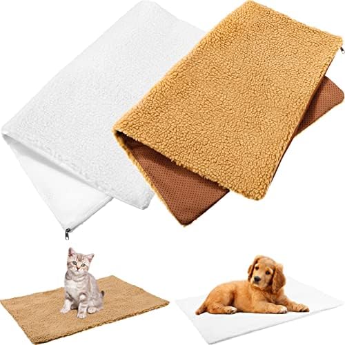 Lioobo Fleece Blanket Puppy Blanket 2 PCs Aquecimento próprio Cat Pads Aquecimento de tapetes de cachorro Auto -aquece
