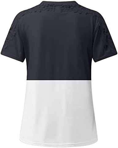 Camisa sexy de verão para mulheres 2023 Camisetas de manga curta de renda de renda