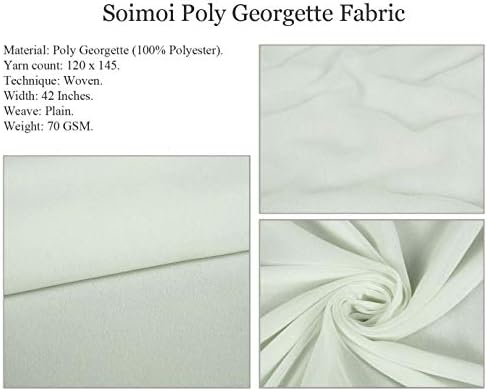 Soimoi Polyester Georgette Fabric Geométrico Pequeno tecido de tecido por quintal de 42 polegadas de largura