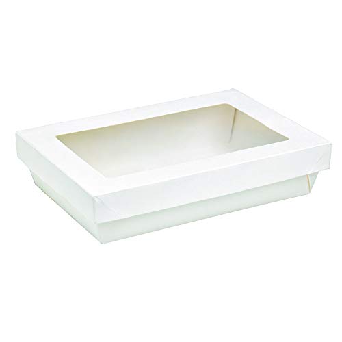 Caixa de papelão retangular Packnwood com janela 8.85 x 6,1 x 1,96 , branco