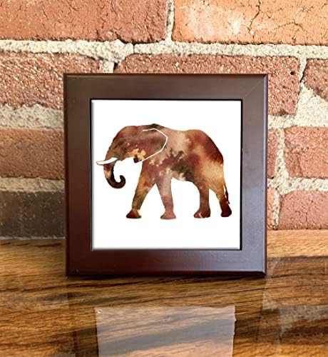 Elefante marrom abstrato abstrato aquarela arte decorativa