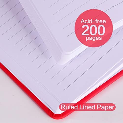 Os livros de capa dura do Suin, 6 pacotes de notebook de periódicos alinhados para escrever 200 páginas, 8,2 x 5,5 polegadas,