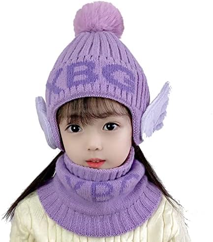 Coif kid knit capô de inverno chapéu quente tricotar chapéus de inverno lenço chapéus de lã de lã estranhos bonés de meia