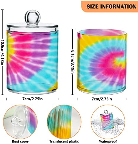 UMIRIKO Rainbow Tie-Dye Qtip Holder Dispenser para swabs de algodão com tampas 4 pacote, frascos de boticário para Floss 20845275