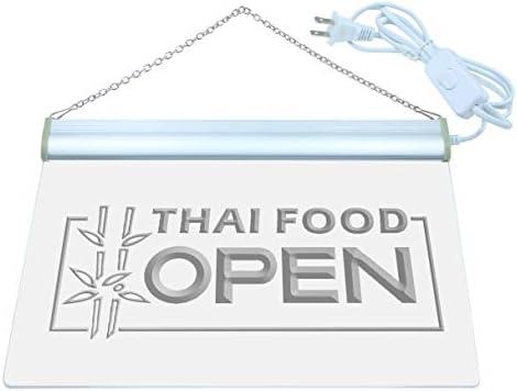 Advpro Thai Food Open Cafe Restaurant LED NEON Sign Green 12 x 8,5 polegadas ST4S32-J705-G
