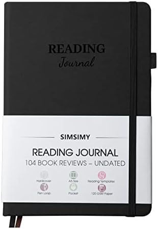 Simsimy Reading Journal Livro Journal for Books Lovers & Readers, Caderno de registro de leitura preenchível com resenhas