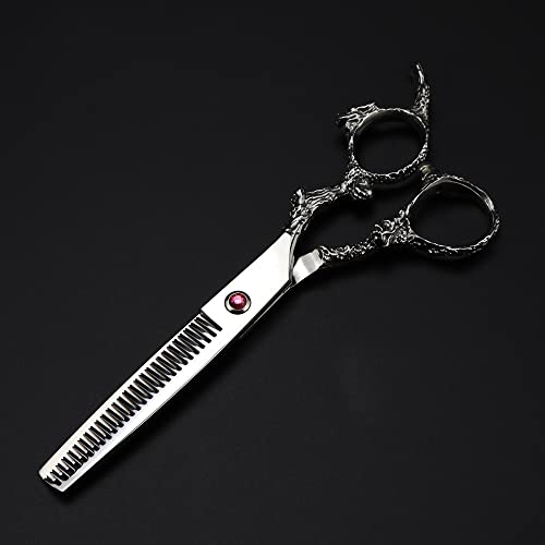 Tesouras profissionais de corte de cabelo, 6 polegadas Profissional Japão 440c aço dragão prateado alça de cabelo tesoura cortando