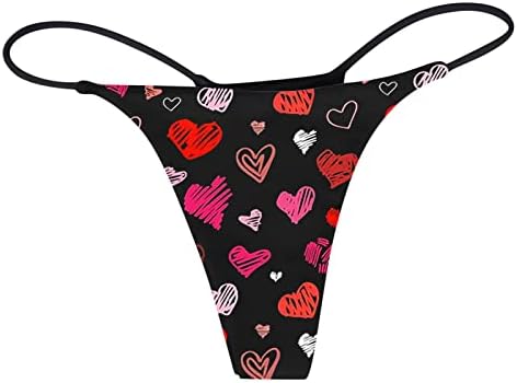 IIUS Valentines tangas sexy para mulheres estampas de coração t-back subwwear