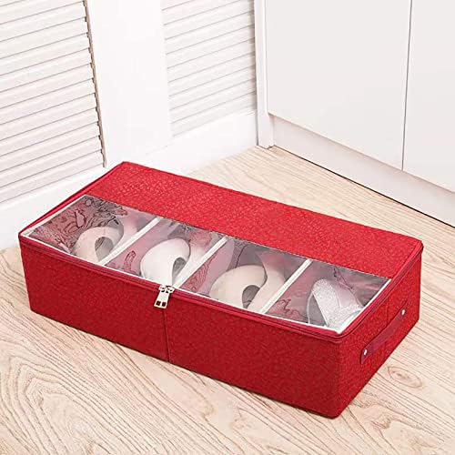 Caixa de sapato transparente Caixa de armazenamento Salvamento da cama de sapato de sapato inferior Organizador de calçados da prova doméstico Bolsa de armazenamento com zíper