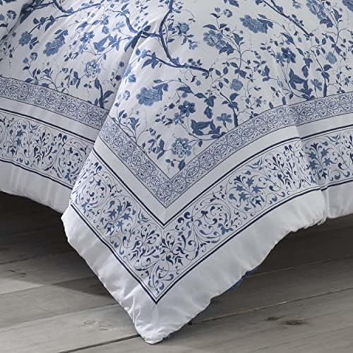 Laura Ashley Home - Conjunto de edredom, cama de algodão com shams e saia de cama combinando, decoração de casa elegante