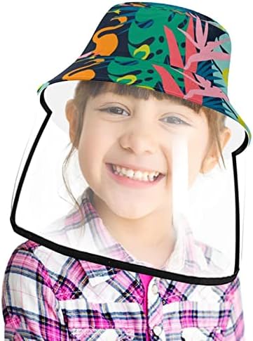 Chapéu de proteção para adultos com escudo facial, chapéu de pescador Anti -Sun Cap, vintage em folhas de outono Flores selvagens