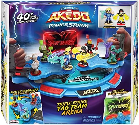 Legends Of Akedo Powerstorm Triple Strike Tag Team Arena com mais de 40 efeitos sonoros de batalha, placar iluminado