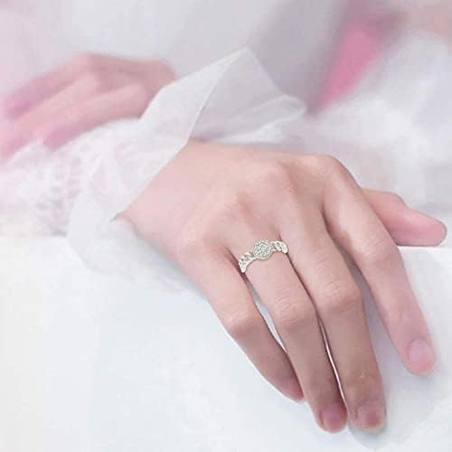 Promova anéis para mulheres redondas simuladas anel de diamante feminino moda luminagem design de luxo tecida Twist Ring