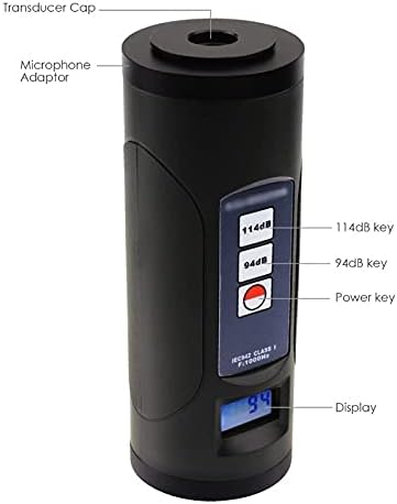 Calibrador do medidor de nível de som digital quul 94dB e 114dB para microfone de 1/2 e 1 polegada, ferramenta de calibração