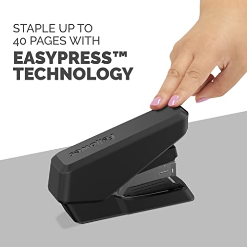 Fellowes LX860 Easypress Half Strip One Touch Desk Sprapler, 40 folhas Capacidade - Black