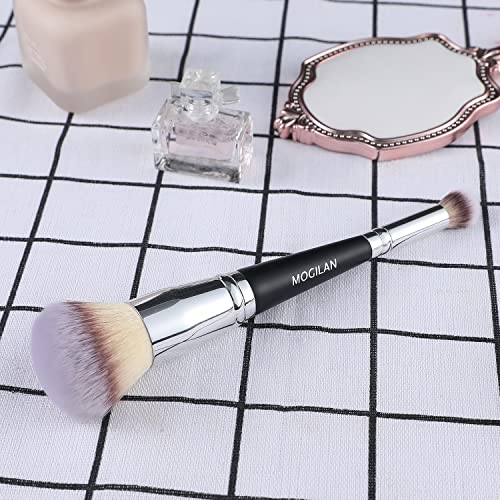 Mogilan Makeup Brush Dual Ended Professional Foundation Brush para maquiagem líquida e escova de corretivo sob o olho para uma mistura