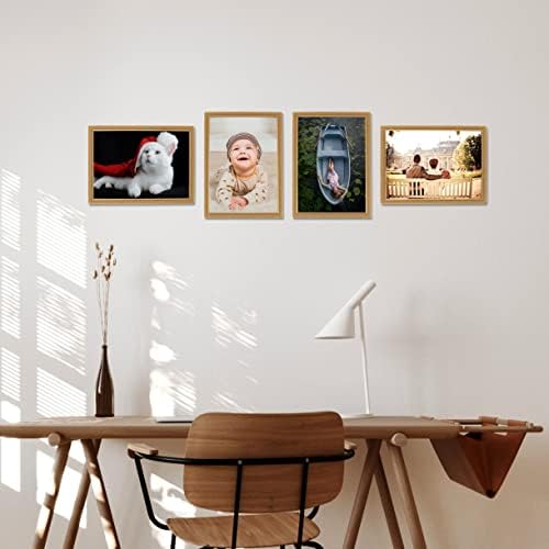 Conjunto de molduras de imagem FKVAT 5x7 de 2, moldura de metal de borda fina com vidro impermeável HD, exibição para colagem de mesa ou parede, ouro e prata misturados.