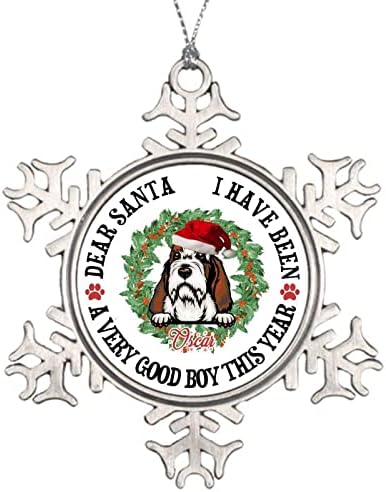 Enfeites de natal querido santa bom menino garoto personalizado cão nome metal ornament office home office natalflake
