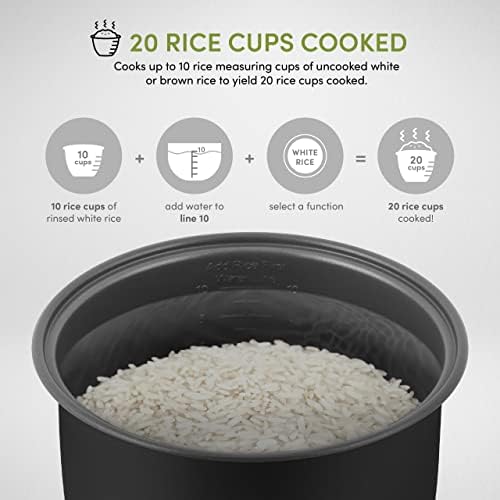 Aroma Housewares 20-Cup / 5qt. Rice Digital e multicooker de grãos, cinza