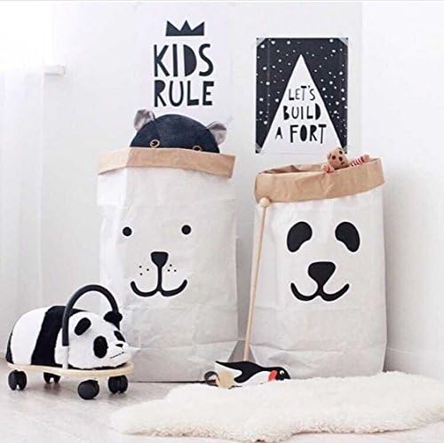 Urtoys Duas camadas duplas duráveis ​​Kraft Paper Storage Bag Kids Toys Cloth Bag Organizador para viveiro ou quarto