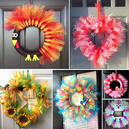 12 cores Tulle Rolls Tulle Fabric 6 ”por 25 jardas Rainbow Tulle Netting Spool para DIY Tutu Skirt Weeding Gift Gift embrulhando decoração de Halloween