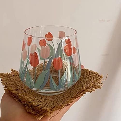 Gsgc Tulip Glass, Glass Floral, Tulip Mousse Glass - Adequado para uso em casa e bar para todas as bebidas - fundo resistente