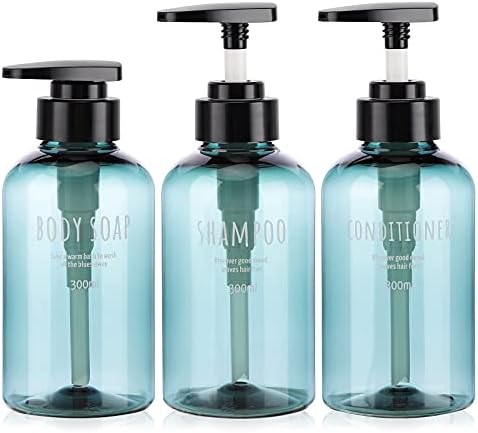 6 garrafas de chuveiro de embalagem reabastecida, segbeauty 16,9 onças e 10,1 onças de shampoo condicionador garrafas de