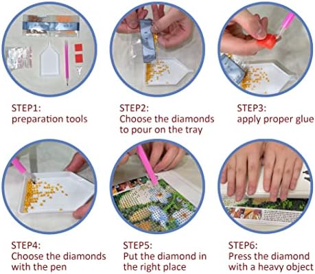 Kits de pintura de diamante para adultos ， DIY 5D Diamond Art com acessórios completos de ferramentas ， Presente de decoração