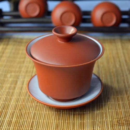 [Grandness] Red Yixing Zisha Clay Handmade Kungfu Gaiwan 100ml chinês argila roxa bels yixing gaiwan china fabricada