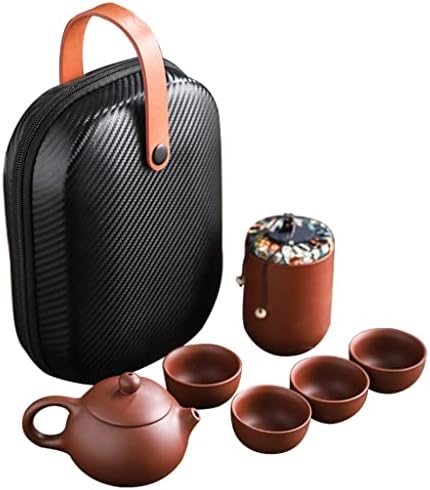 Tules de chá de areia roxa xícaras de chá de cerâmica portátil define a viagem ao ar livre gaiwan de cerimônia teacup fino presente