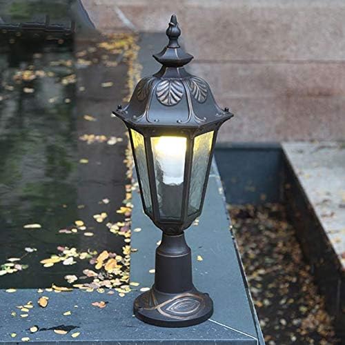 Liruxun Lâmpada de pilar ao ar livre, lâmpada de parede Villa Garden Garden Courtyard Landscape Gate Street Post Lamp, luzes externas européias antigas