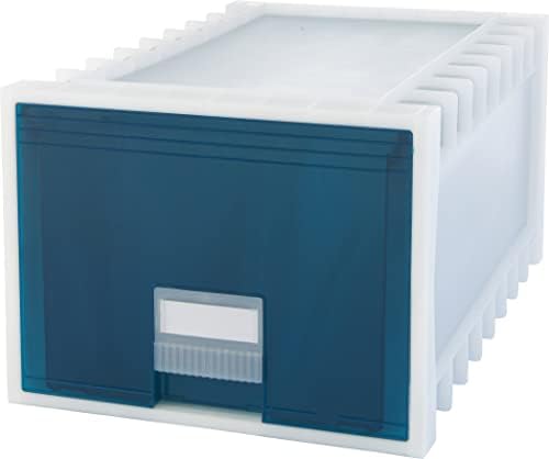 Storex Caixa de armazenamento de arquivo de 24 polegadas para arquivos suspensos do tamanho da carta, branco/verde