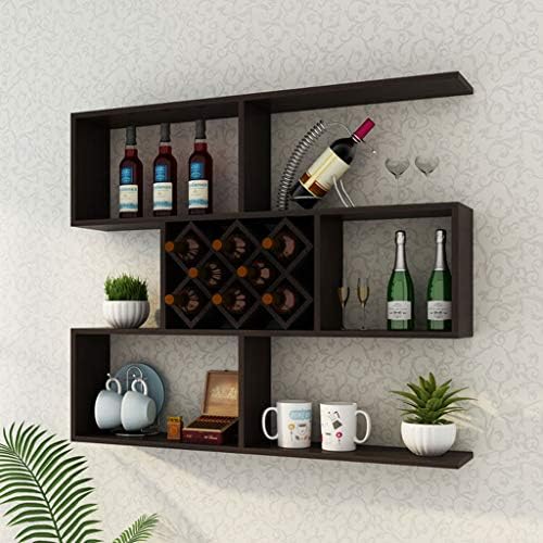 Stand Wine Stand Copos de madeira Plataforma de calicétea pendurada House Housed Kitchen Storage Display Frame J1031, PIBM, Black, 100 * 20cm