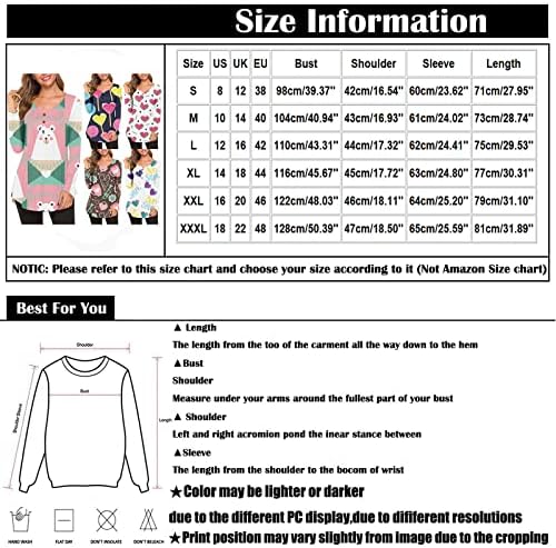Nokmopo Womens Fall Tops Camisetas de manga comprida para a tripulação leve Button Down Sweaters Tunic Tops Impressão digital T